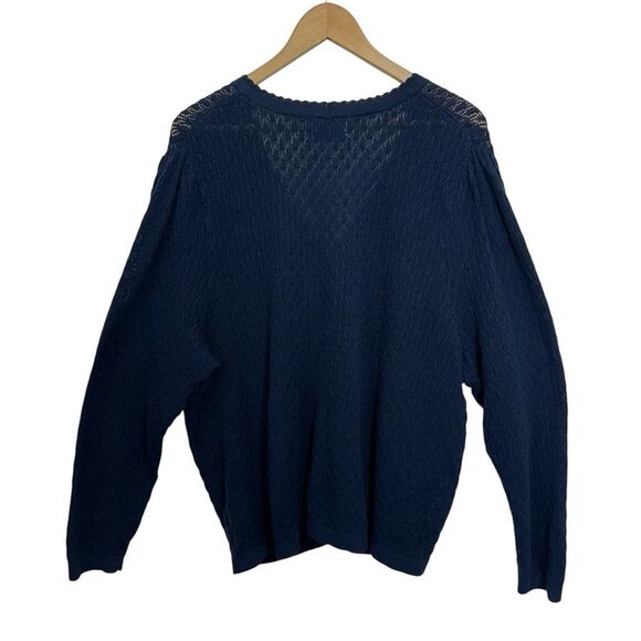 Old Navy SoSoft Lite Pointelle Navy Blue Cardigan, Plus Size 4X - Picture 3 of 10